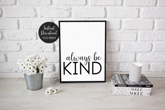 Modern Playroom Wall Art, Printable "Always be kind" Large Kid's Playroom Print, Many Print Sizes Included, Jpg Files INSTANT DOWNLOAD Il_570xn