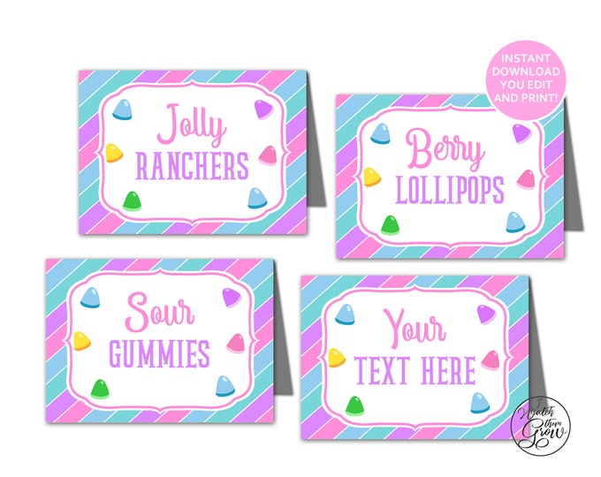 EDITABLE Candyland Labels Template | Candyland Theme Labels Printable ...
