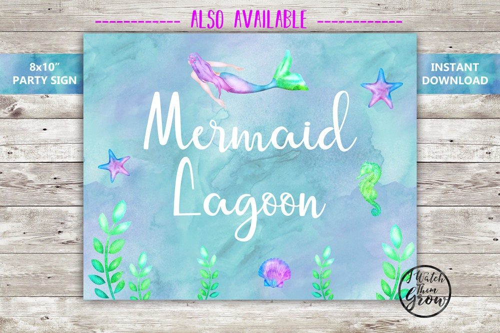 Mermaid Name Tag Printable Mermaid Name Stickers Mermaid | Etsy