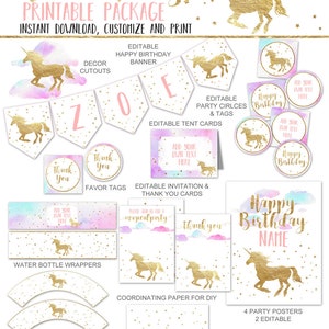 Unicorn Name Game, Unicorn Party Game, Printable What's Your Unicorn Name Birthday Party Poster, 8x10 PDF INSTANT DOWNLOAD image 6