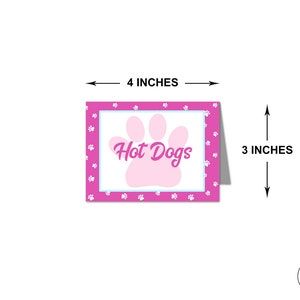 Puppy Party Tent Cards, Food Labels, Editable Printable Puppy Birthday Buffet Cards, Pink Girl Puppy Dog Party Decorations INSTANT DOWNLOAD image 4