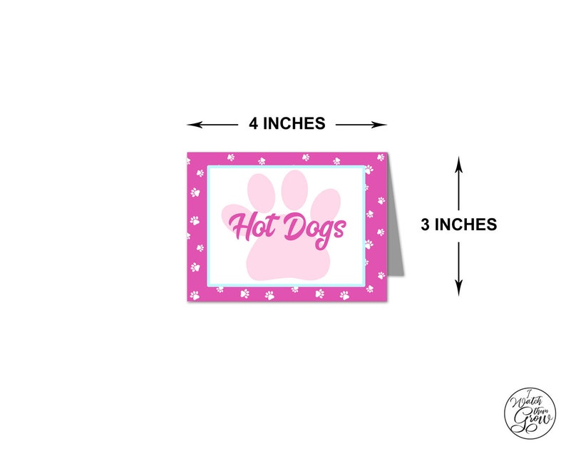 Puppy Party Tent Cards, Food Labels, Editable Printable Puppy Birthday Buffet Cards, Pink Girl Puppy Dog Party Decorations INSTANT DOWNLOAD image 4