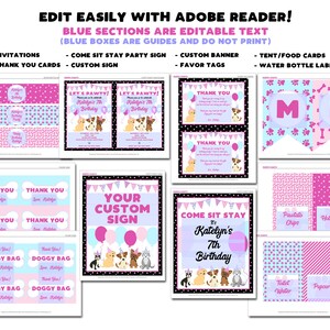 Puppy Party Decorations, Printable Puppy Birthday Decorations Package, Adopt a Puppy Party Decor ...