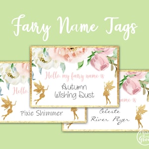 Fairy Name Tags, Printable Fairy Name Stickers, Fairy Name Labels ...