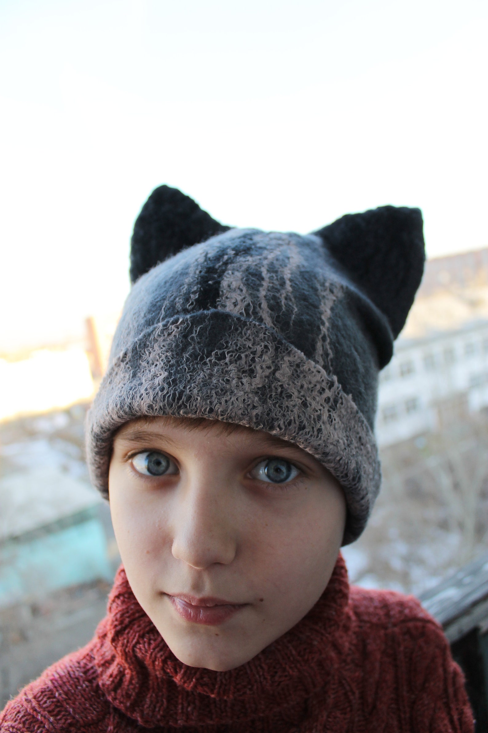 Felt hat CAT EARS beanie hat animal design baby hat Winter Etsy