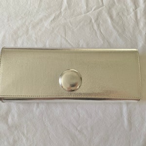 1960s Silver Metallic Clutch/ 1960s Silver Midcentury Evening Purse/ Vintage Purse