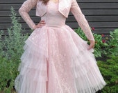 1950s pink prom dress 1950s pale pink formal dress vintage dress
