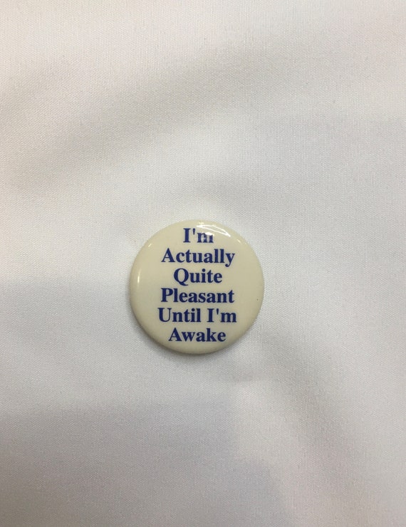1990s sleepyhead button/ 1990s funny pin/ vintage