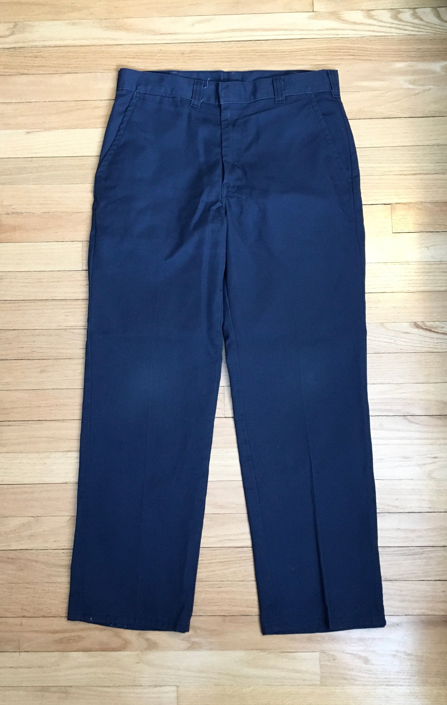 1980s Navy Straight Leg Pants/ 1980s Cotton Blend Trousers/ - Etsy UK