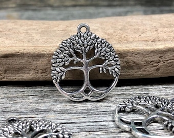 Celtic Tree of Life pendant charm Antique Silver 26X23mm
