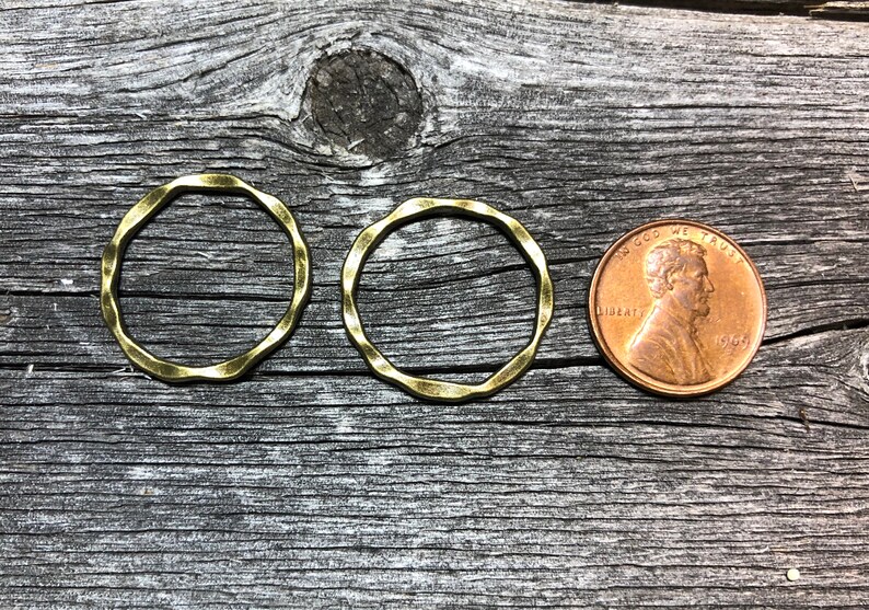 Antique Bronze Link Connector Rings Circles Hammered Style Etsy