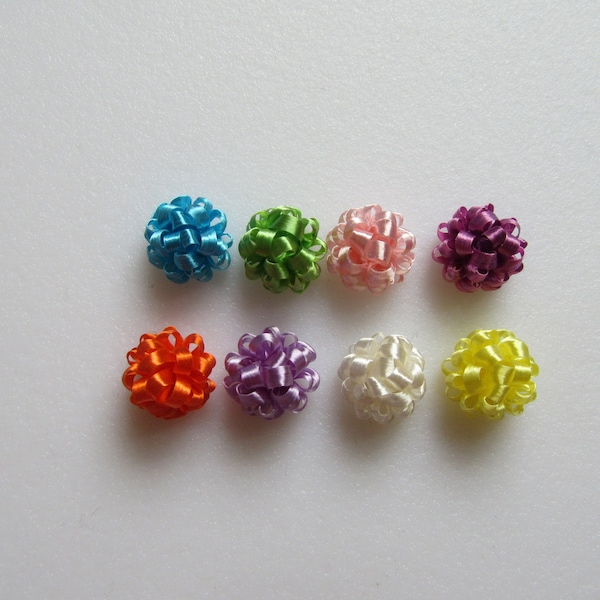 Dollhouse - Miniature Bows- Set of 8 Bows- Spring colors.