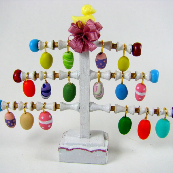 Miniature Easter Egg Tree-Pink Easter Tree-Easter Miniatures-Egg Tree
