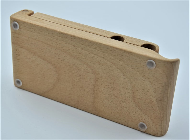 smartphone and tablet stand, ideal for skyping, top for online consultation, precious gift, handmade from solid wood image 6