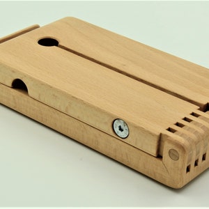 smartphone and tablet stand, ideal for skyping, top for online consultation, precious gift, handmade from solid wood image 3