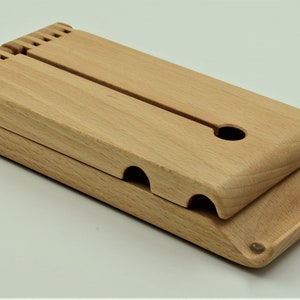 smartphone and tablet stand, ideal for skyping, top for online consultation, precious gift, handmade from solid wood image 2