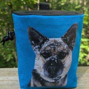 Neon Blue Custom Chalk Bag | Your Image | Rock Climbing Gift