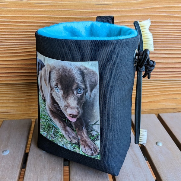 Black Custom Chalk Bag | Your Image | Photo Rock Climbing Gift