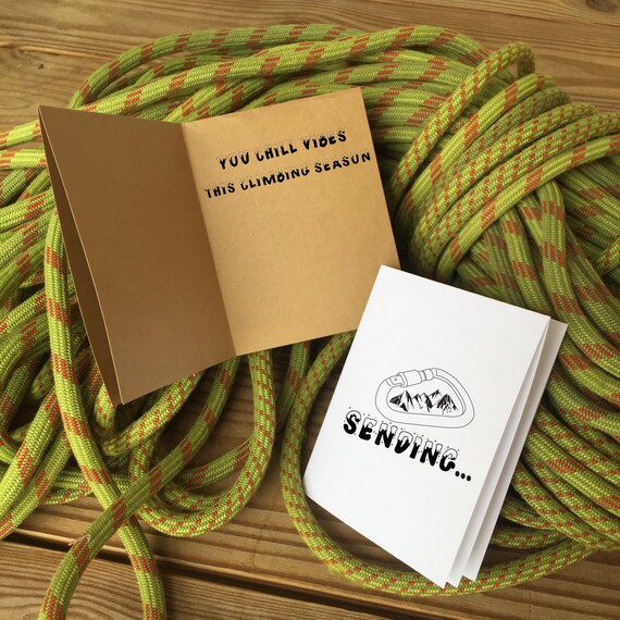 set of 5 Offwidth Climber Santa cards