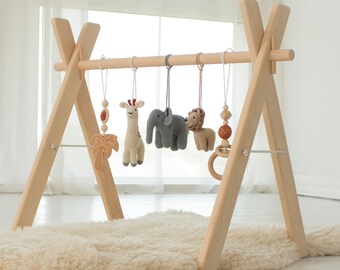 timber baby play gym