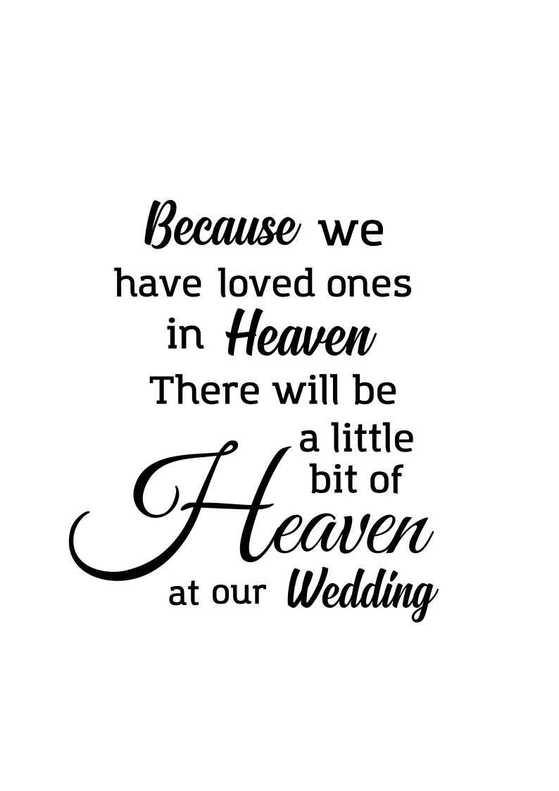 Download Wedding memorial svg Because we have loved ones in Heaven | Etsy