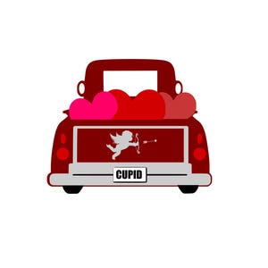 Valentine svg; Cupid&#39;s truck svg; svg file; dxf file; png file; cricut file; silhouette file