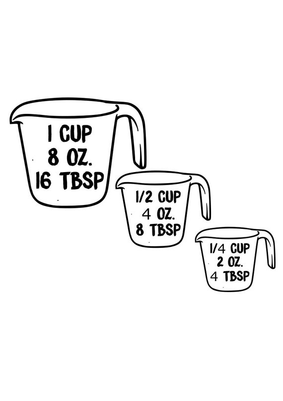 Measuring Cup Conversion Svg Svg File For Decals Svg Files Etsy