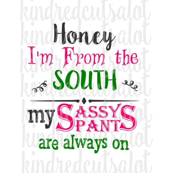 Sassy svg; Cariño soy del sur: mis pantalones atrevidos siempre están puestos; el sur diciendo svg; svg; archivo dxf; archivo png