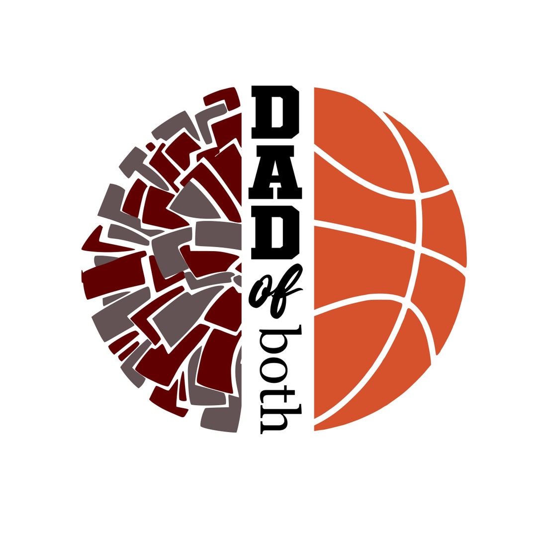 Sports Dad Dad of Both Cheer and Basketball Svg Transparent Png Cricut
