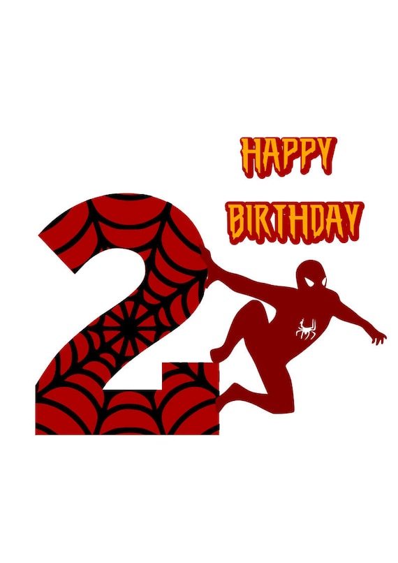 Download Spiderman svg Happy 2nd birthday svg file jpeg file png | Etsy