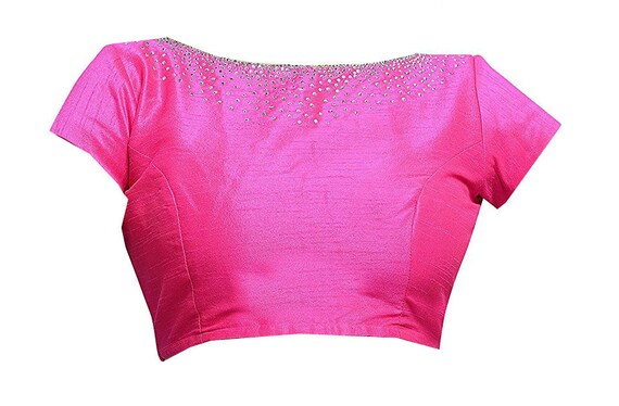 Pink Polyester New Designer Readymade Solid Pattern Blouse | Etsy