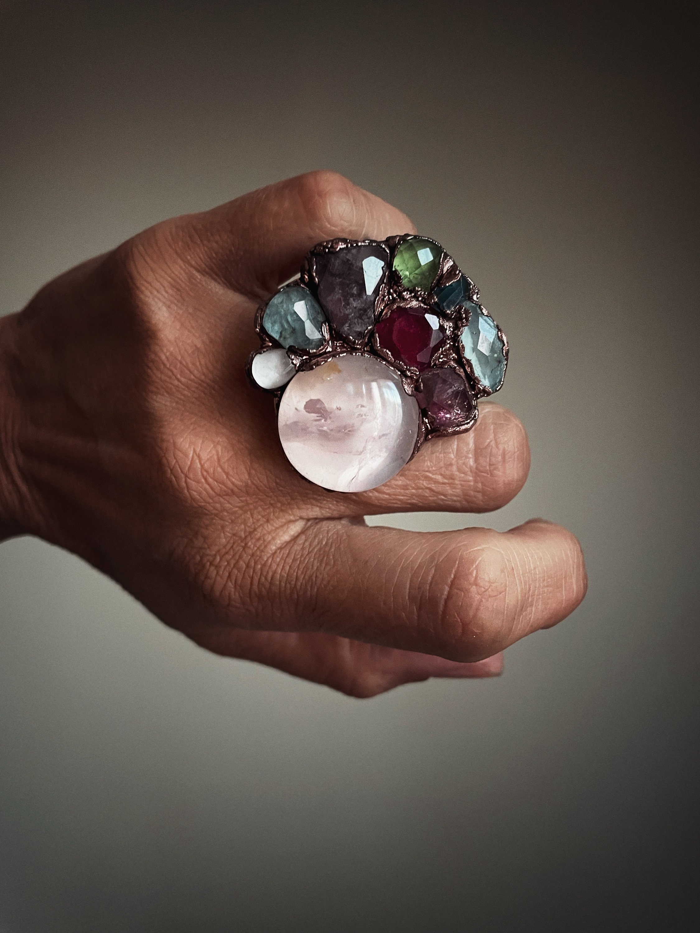 Bague pierre plusieurs couleurs hotsell