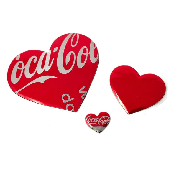 Aimant de réfrigérateur en boîte de conserve recyclée Love Hearts (Ensemble de 3)