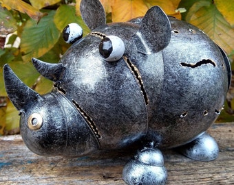 Rhino Tea light Candle Holder / Incense Burner