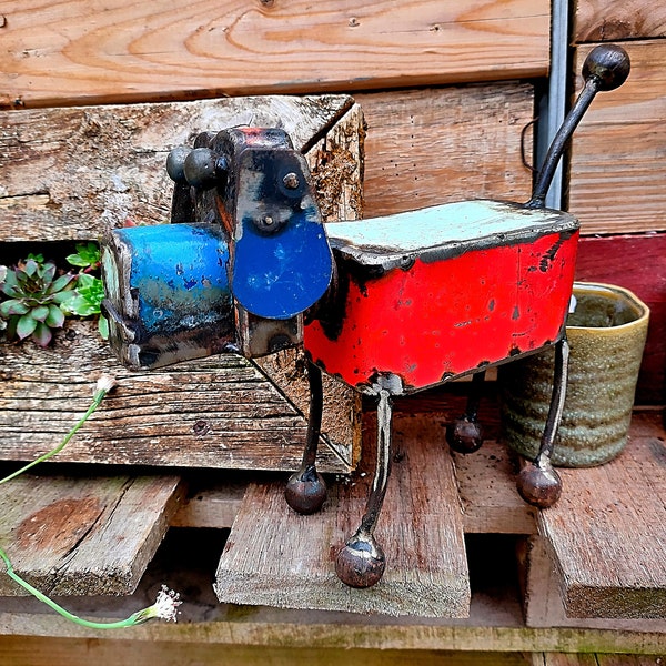 Oil Drum Robot Dog - Recycled Oil Drum Sculpture