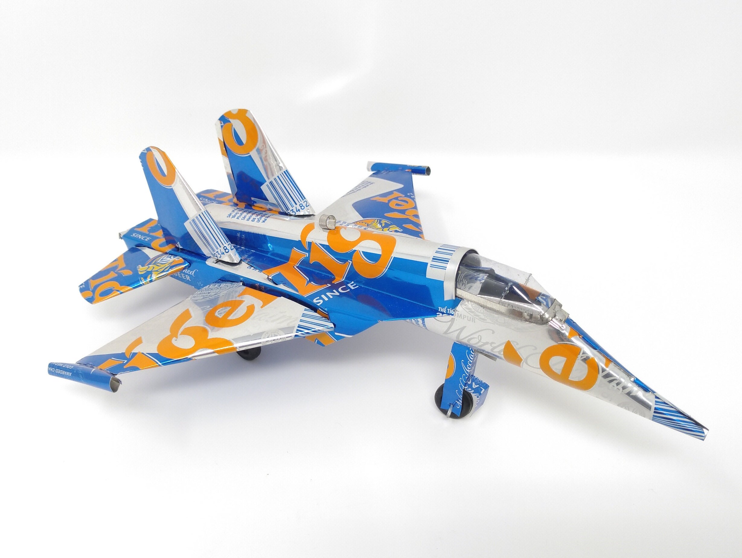 Recycled Tin Can Model - Tiger Beer F-22 Fighter Jet - Etsy