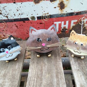 Cat Tea light Candle Holder / Incense Burner Recycled Metal Lantern Ideal for Home or Garden image 3