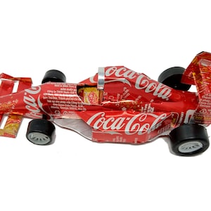 Formula 1 Car Recycled Coca-Cola Tin Can Model image 3