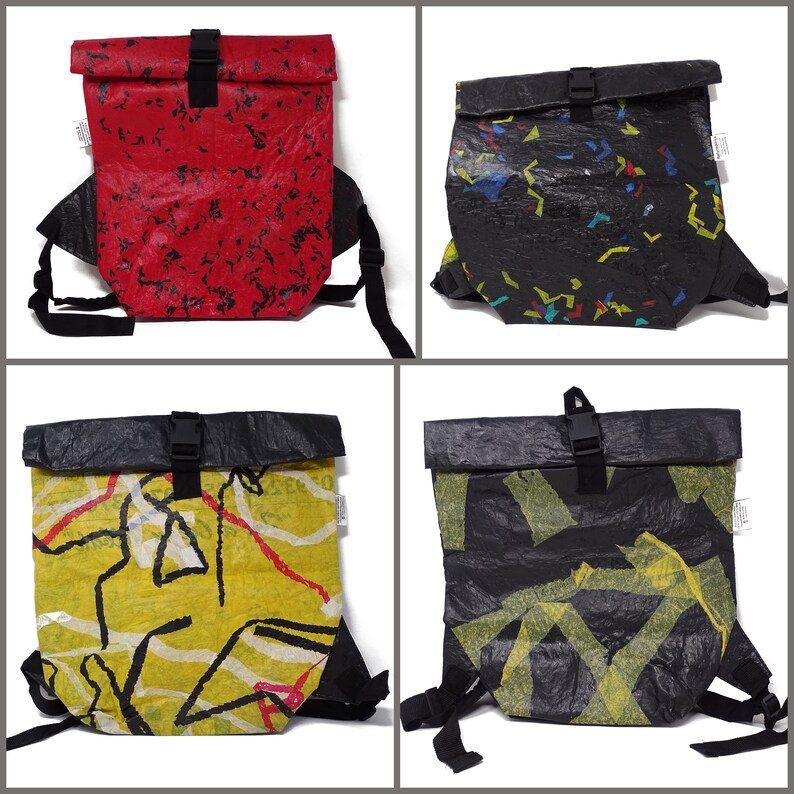 Mema Upcycled Rolltop Backpack Made From Recycled Plastic Etsy