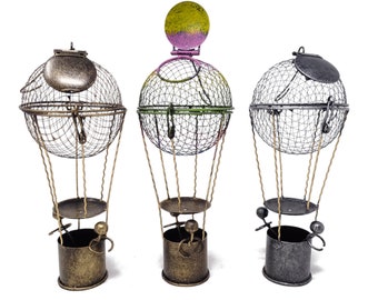 Heteluchtballonvogelvoeder / vetbalvoeder in 3 kleuren, mooi, decoratief en uniek item voor uw tuin