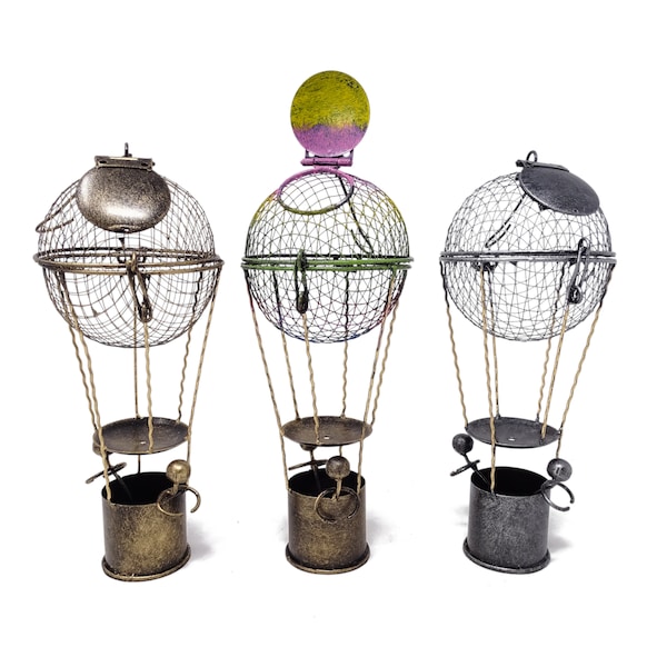 Hot Air Balloon Bird Feeder / Fat Ball Feeder In 3 Colors, Beautiful, Decorative and Unique item for your Garden