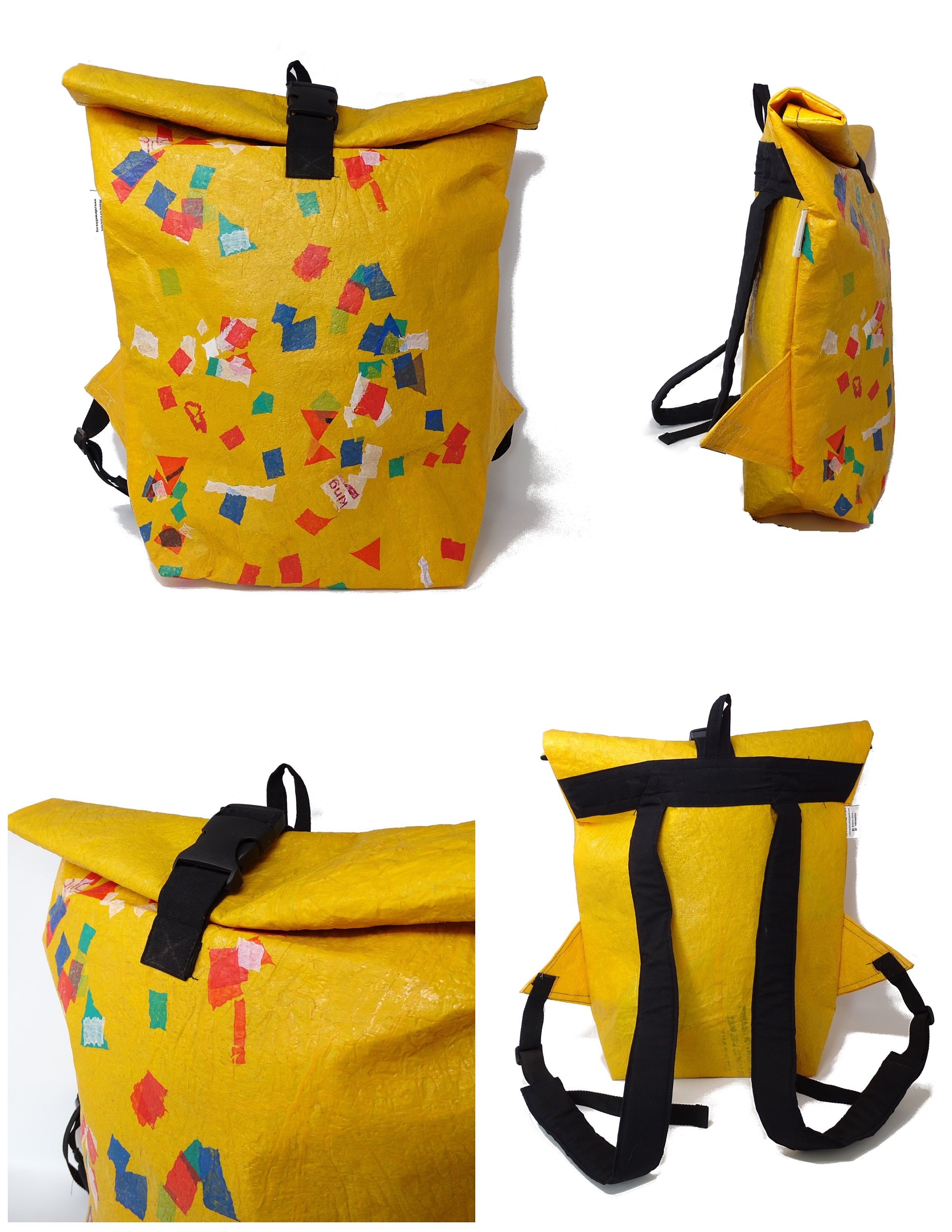 Mema Upcycled Roll-top Backpack Made From Recycled Plastic  display picture 1