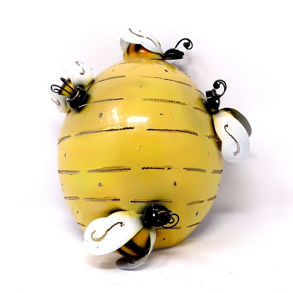 Bee Hive Wall Mounted Garden Tea light Candle Holder / Recycled Metal Lantern