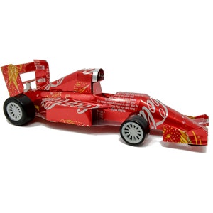 Formula 1 Car Recycled Coca-Cola Tin Can Model image 4