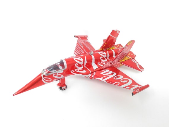 Coke / Coca-cola Fighter Jet - Recycled Tin Can Model - Etsy