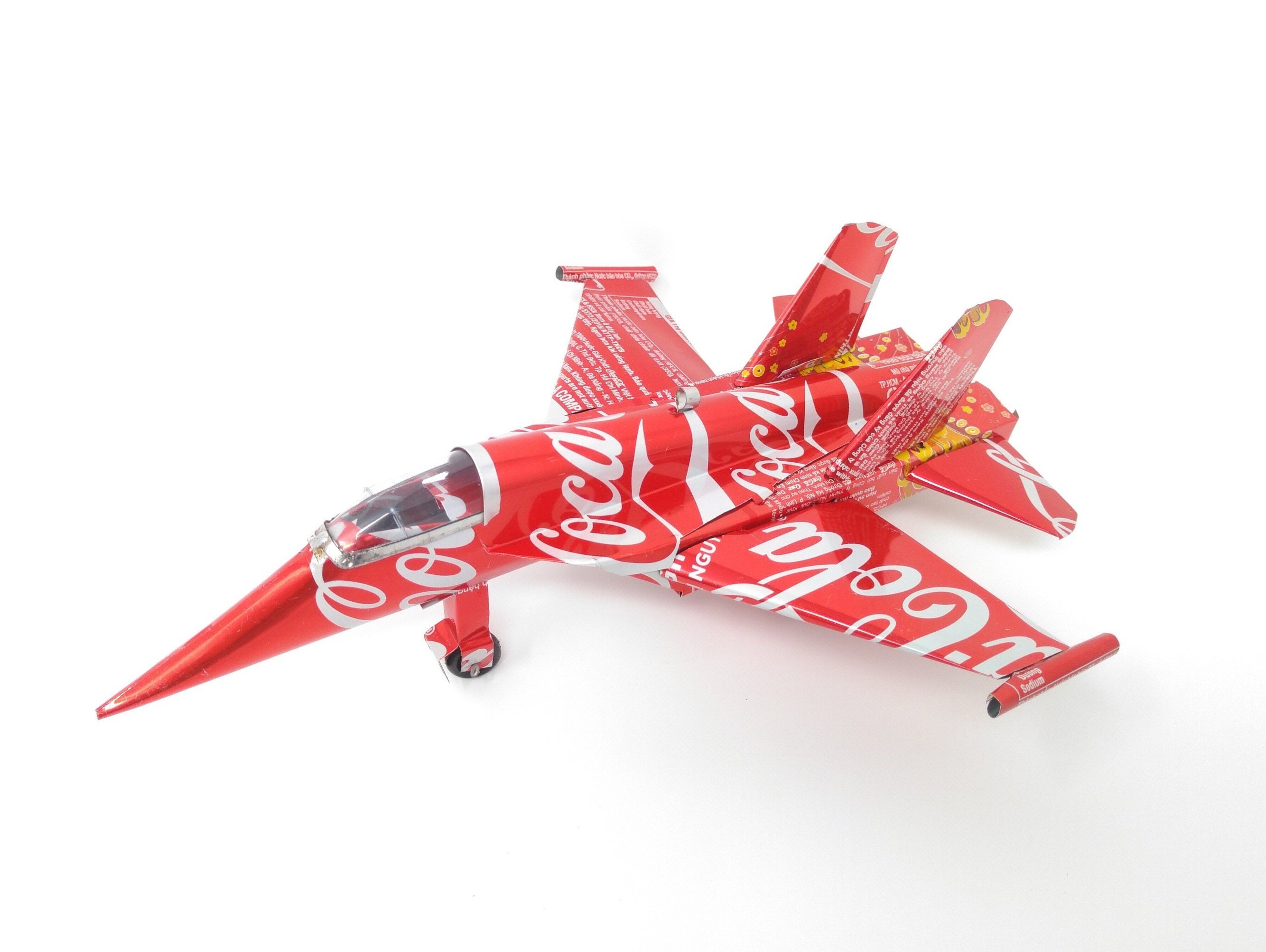 Coke / Coca-cola Fighter Jet - Recycled Tin Can Model - Etsy