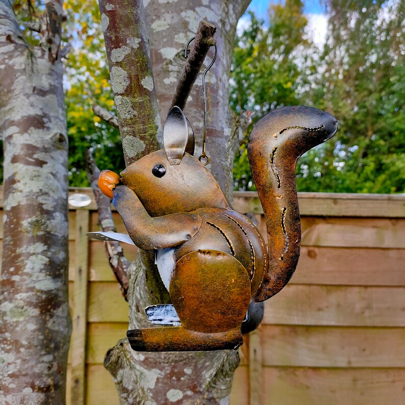 Squirrel Tea Light Candle Holder Recycled Metal Lantern Etsy