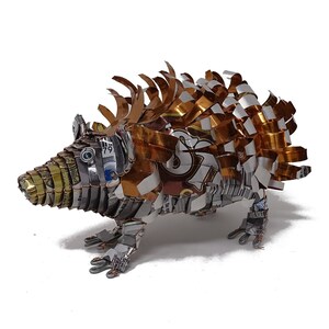 Hedgehog Recycled Tin Can Sculpture