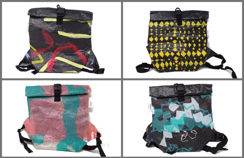 Mema Upcycled Rolltop Backpack Made From Recycled Plastic Etsy