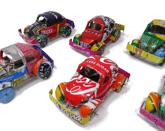 Beetle / Banger Racing Car - Recycled Tin Can Model